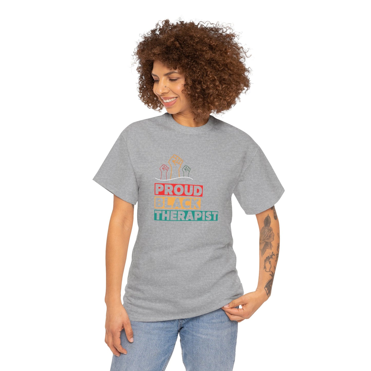 Proud Black Therapist Unisex Heavy Cotton Tee