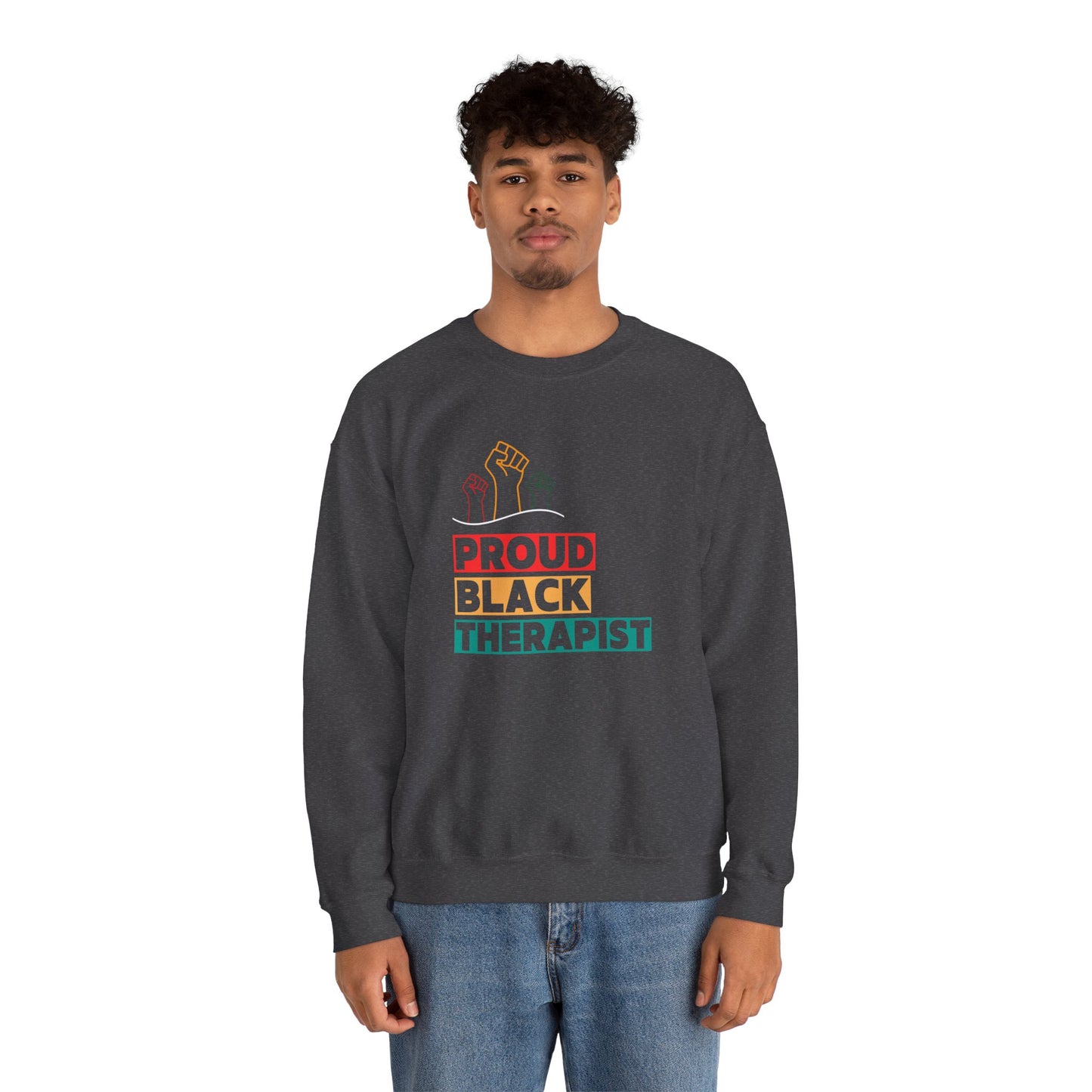 Proud Black Therapist Unisex Heavy Blend™ Crewneck Sweatshirt