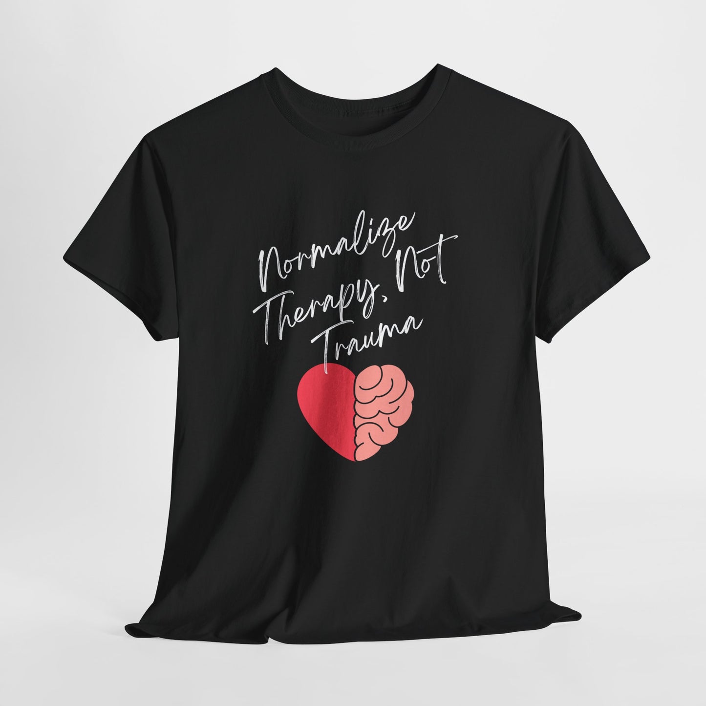 Normalize Therapy White Text Unisex Heavy Cotton Tee