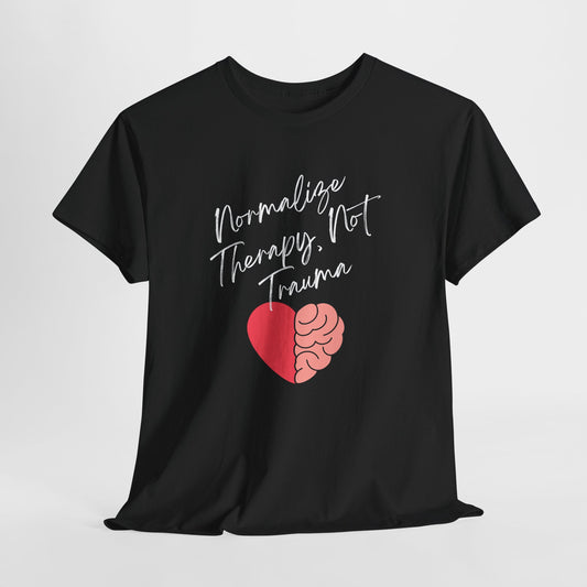 Normalize Therapy White Text Unisex Heavy Cotton Tee