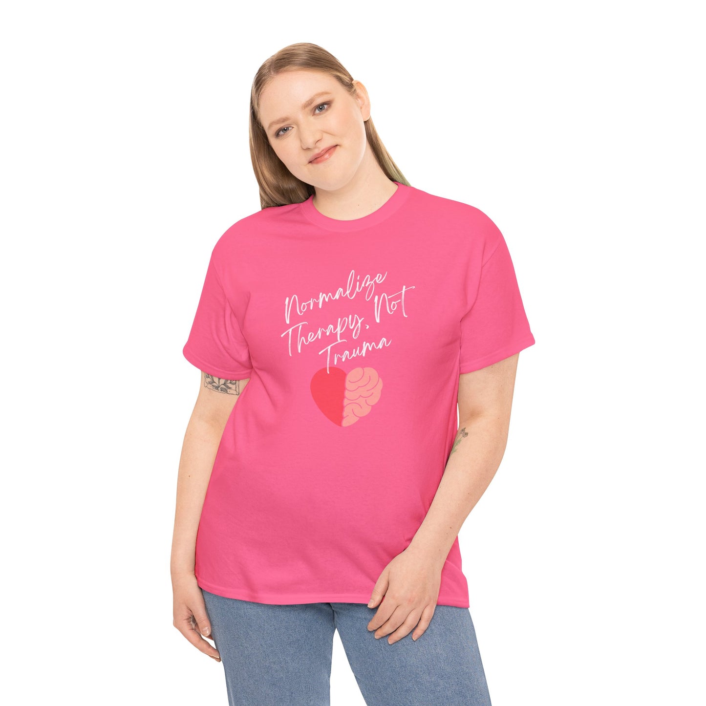 Normalize Therapy White Text Unisex Heavy Cotton Tee