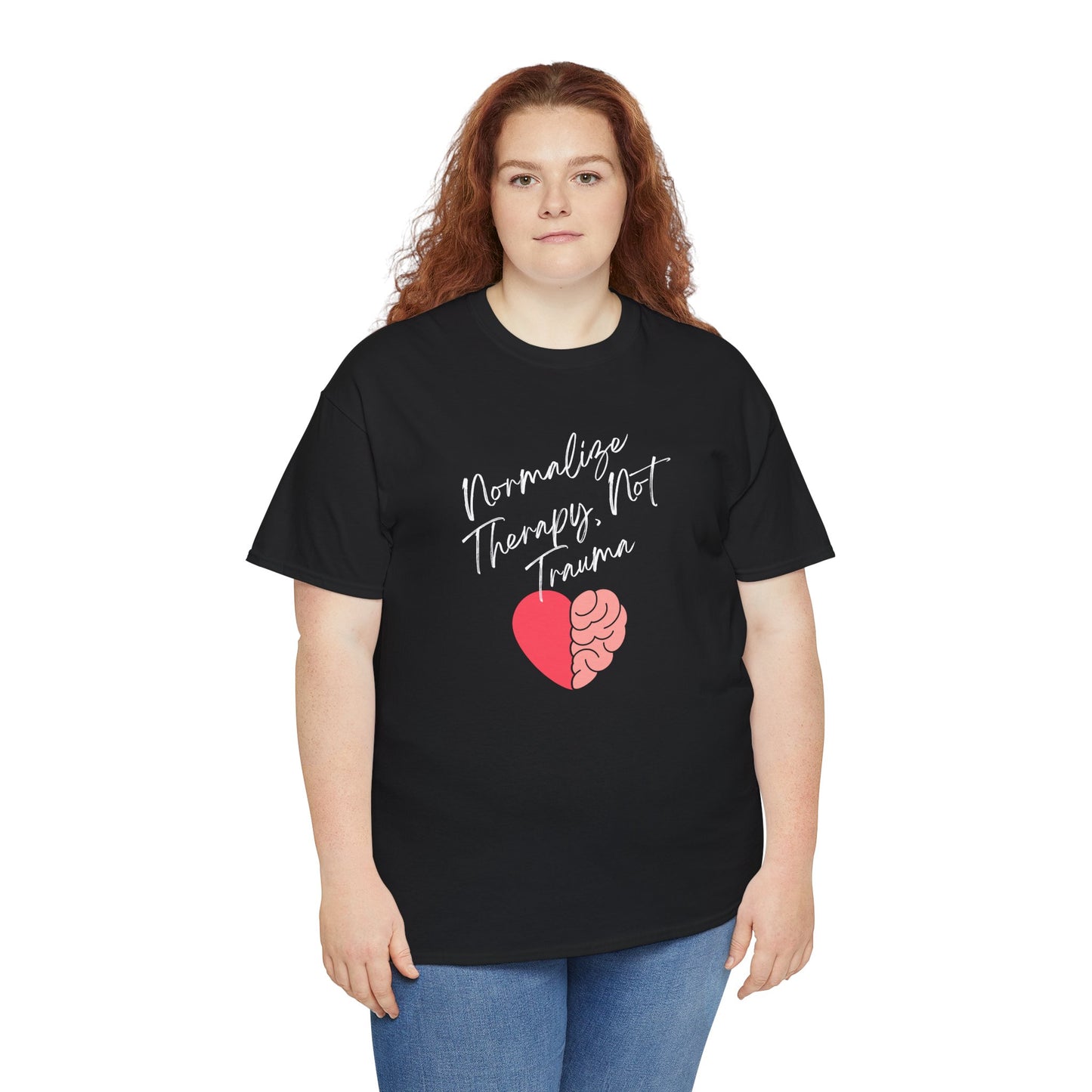 Normalize Therapy White Text Unisex Heavy Cotton Tee