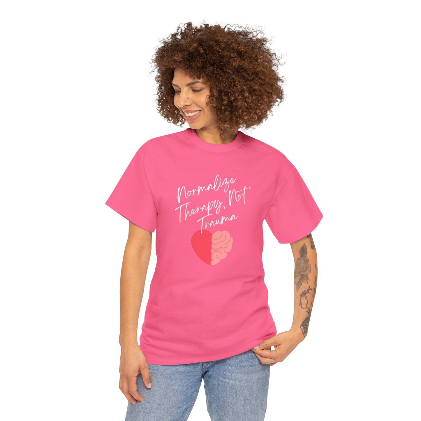 Normalize Therapy White Text Unisex Heavy Cotton Tee